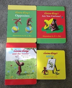 4 CURIOUS GEORGE Nice Board BOOKS 📚  H.A. REY CHILDRENS STORYBOOK READING LOT. - Imagen 1 de 2