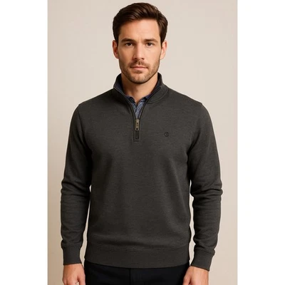 Suéter Ted Baker London Cuarto Cremallera Gris Talla 5 (XL) Preppy Oldmoney Quietluxury  Foto 1 de 4