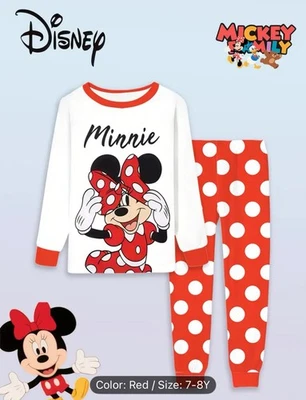 Mickey Mouse Long Sleeve Girl’s Pajamas Set Comfortable Wear For All Seasons  - Image 1 of 4