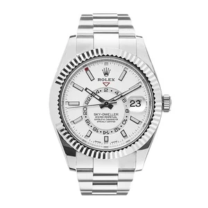 Rolex Sky-Dweller Watch 42MM White Index Hour Markers Dial Stainless Steel - Picture 1 of 5