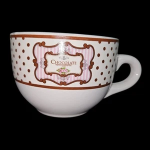 Trisa Chocolate Polka Dot Floral Oversized Mug Cup Hot Cocoa - Picture 1 of 5