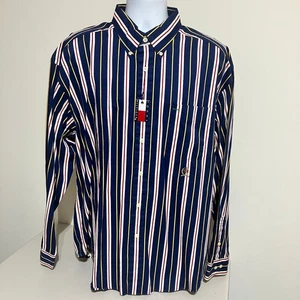 Vintage Tommy Hilfiger XXL Long Sleeve Button Down Dress Shirt 100% Cotton NWT - Picture 1 of 12
