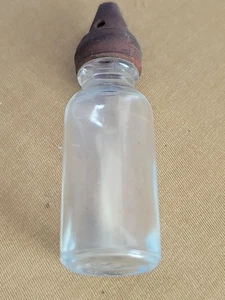 Vintage Puppe Baby Flasche Glas mit Gummianippel 50er Jahre (3296HOMT) - Bild 1 von 6