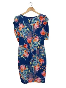 PAPER DOLLS Bleistiftkleid Damen Kleid Gr. DE 38 blau-hellorange-pink Elegant - Bild 1 von 7