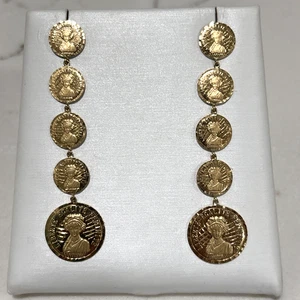 Authentic Signed Anissa Kermiche Louise d’Or Coins 18-karat Gold Dangle Earrings - Picture 1 of 11