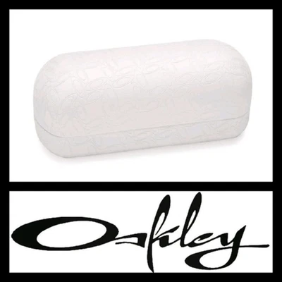Gafas de sol Oakley Clamshell soporte rígido/estuche blanco con logotipo texturizado "O". Usado en excelente estado Foto 1 de 4