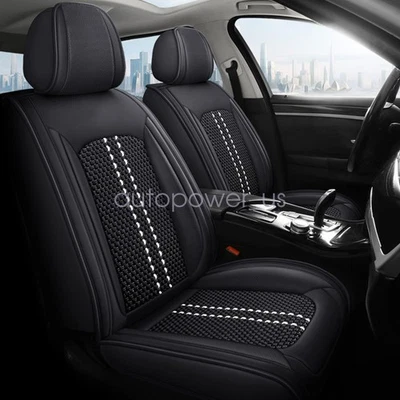 Car 5-Seat Covers Full Set For Nissan PU Leather Cushion Seat Protector Black - Image 1 of 4