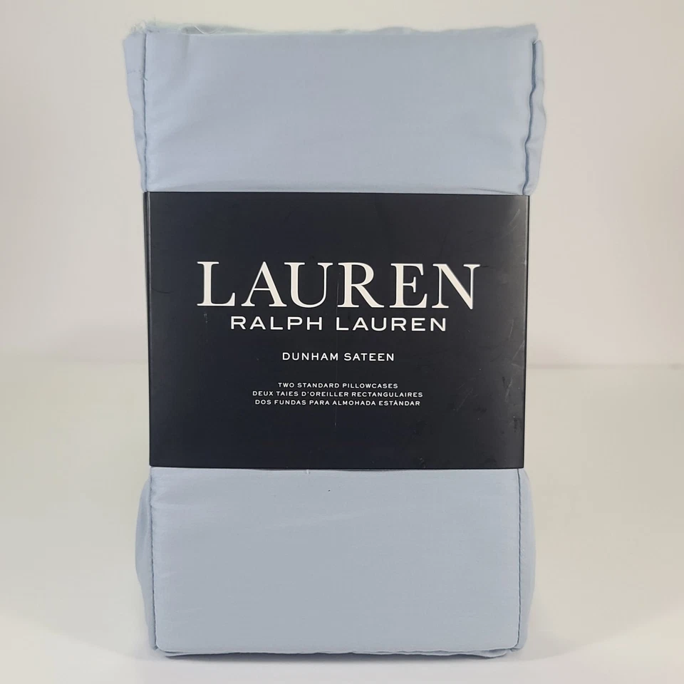 Ralph Lauren Dunham Sateen Standard Pillowcases Celestial Blue 300tc