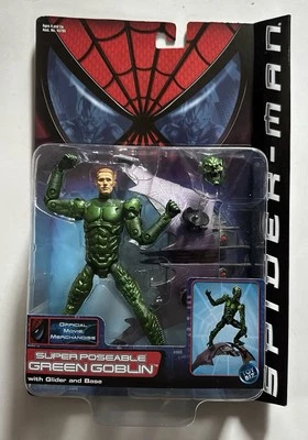 VINTAGE 6" SPIDER-MAN MOVIE SUPER POSEABLE GREEN GOBLIN FIGURE TOYBIZ 2002 NEW - Image 1 of 2