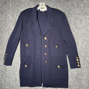 Vintage St. John Collection by Marie grau marine Blazer Jacke Zierknöpfe Gr. 2 - Bild 1 von 12