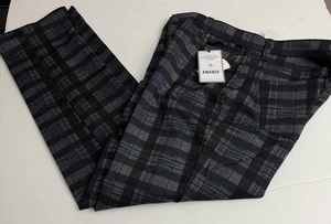 Gloria Vanderbilt Nwt Women Size 12 Gray Black Plaid Performance Ponte Pants - Picture 1 of 7