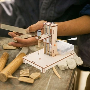 1 Juego Hágalo Usted Mismo Taladro Prensa Ciencia Tecnología Mini Taladro Máquina Modelo Herramienta - Imagen 1 de 12