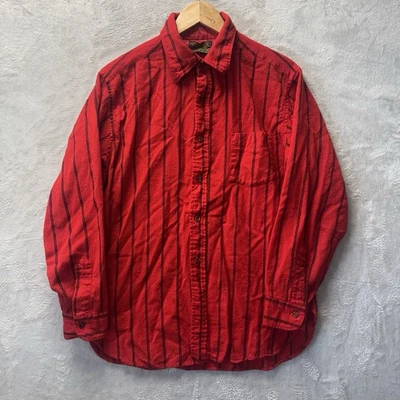 VTG 80s Pendleton Virgin Wool Striped Flannel Long Sleeve Shirt Red/black XL** - Image 1 of 4