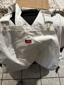Dickies Painters Bib Overalls White 40x32 Mens - Picture 1 of 4
