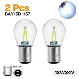2STK P21/5W 1157  BAY15D COB Auto LED Bremslicht Rückleuchte Lampe 12V/24V Weiß - Bild 1 von 5