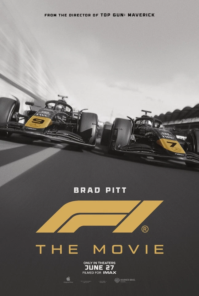 F1 - Affiche de Cinéma - Poster du Film - Brad Pitt 2025 Formule 1