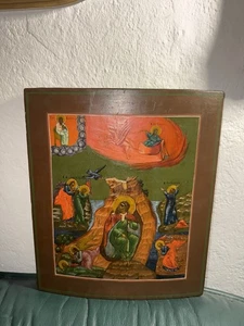 Antike russische Ikone Prophet Elias mit Szenen 19.Jh - Bild 1 von 15