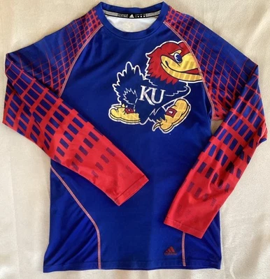 Adidas Men’s Kansas Jayhawks Training Long Sleeve Climalite T Shirt Size M EUC - Image 1 of 4
