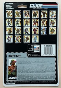 Vintage 1990 Hasbro G.I. Joe HEAVY DUTY Actionfigur Spielzeug Karton Karteikarte - Bild 1 von 3