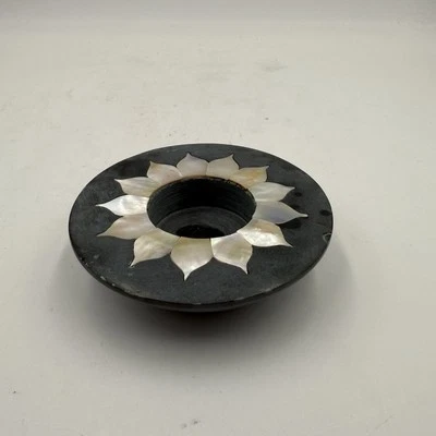 Мыльный камень перламутровая инкрустация лепестки лотоса чайный подсвечник - Изображение 1 из 4