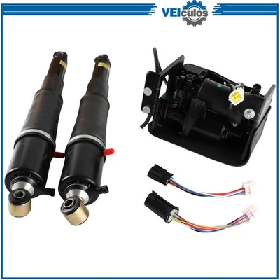 Amortiguadores de suspensión neumática + kit de bomba de compresor para Cadillac Escalade Suburban de 2 piezas Foto 1 de 4