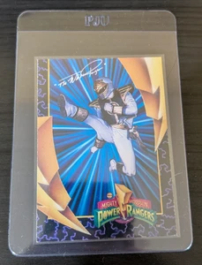 Carta firmata Mighty Morphin Power Rangers 1994 White Ranger - Foto 1 di 2