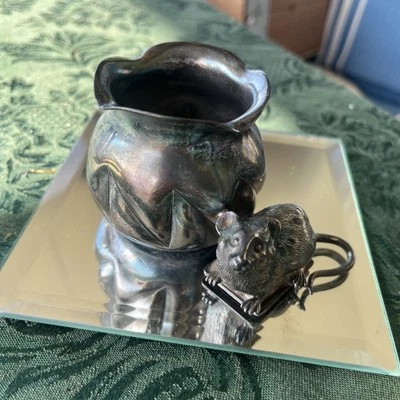  ANTIGUO SOPORTE PALILLO RATÓN PLATA 3x3 DARBY núcleo cabaña  Foto 1 de 4