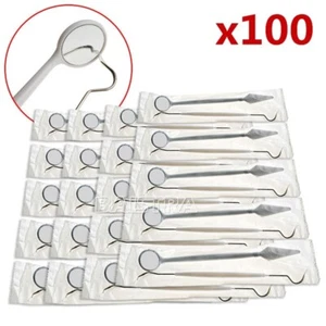 100 Packungen Dental Munduntersuchungsinstrumente Spiegel & Explorer Sonde 2 Stück/Kit - Bild 1 von 13