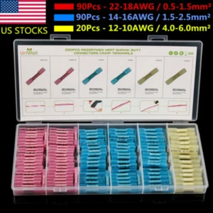 200x Assortment Heat Shrink Wire Connectors Electrical Terminals Crimp Seal US - Picture 1 of 12
