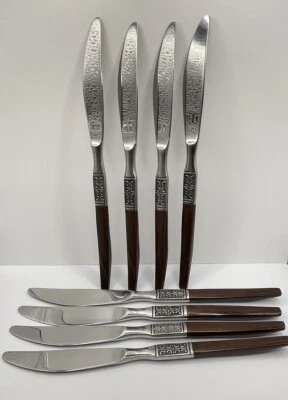 Juego de 8 cuchillos cubiertos Ekco Eterna LA JOYA acero inoxidable Japón mango de madera Foto 1 de 4