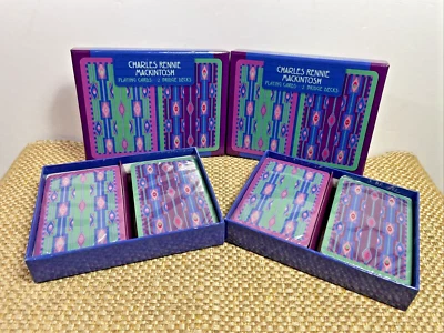 Charles Rennie Mackintosh Playing Cards 4 decks Poker Size Double Deck Gift Box - Image 1 of 4