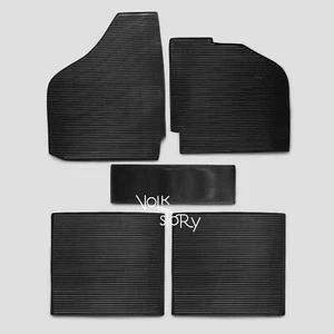 VW VOLKSWAGEN FLOOR MATS RUBBER STRIPES for KARMANN GHIA TYPE 14/RHD ALL BLACK - Picture 1 of 3