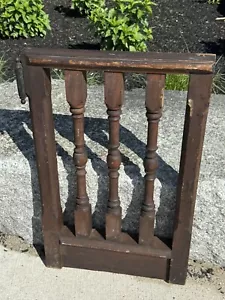 C.1900 Interior Mahogany Gate, 3 Balusters, Solid ~ Child, Pet Safety Gate? - Picture 1 of 12