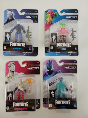 Lot Of 4 Fortnite Legendary Micro Series Figures Zoey Carbide Zero Love Ranger Cover