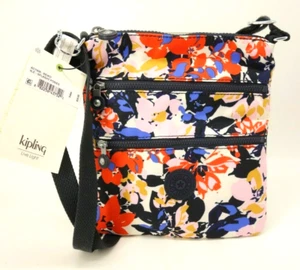 NEU KIPLING KEIKO Nylon Reise Schulter Crossbody Handtasche Splashy Posies - Bild 1 von 5