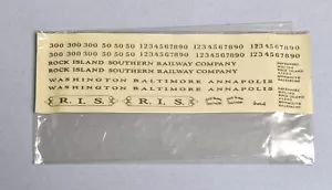 DECALCOMANIE TRENO CALIBRO HO R.I.S. W.B.A. LINEE FERROVIARIE ORO - Foto 1 di 2