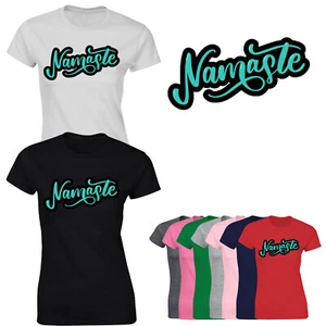 Namaste Ladies Motivational Inspirational Yoga Meditation Womens Gift TShirt - Picture 1 of 20