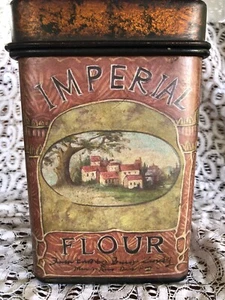 Vintage Decorative Imperial Flour Tin Canister 8 in high - Picture 1 of 9