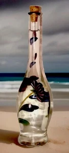 RARE LENOX Made In Italy, Hand painted Floral Wine GrannyCore Glass Bottle Decor - Picture 1 of 10