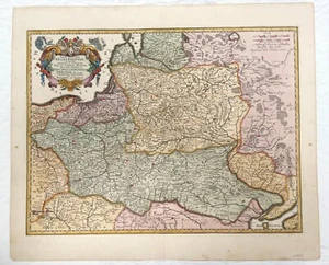 Antique map of Poland, Lithuania and parts of Ukraine - Visscher - 1680 ca - Picture 1 of 2