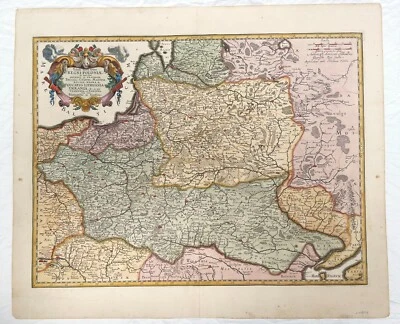 Antique map of Poland, Lithuania and parts of Ukraine - Visscher - 1680 ca - Image 1 of 2
