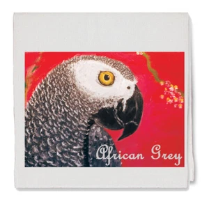 African Grey Parrot Decorative Cotton Kitchen Dish Towel, Pet Gift - Picture 1 of 1