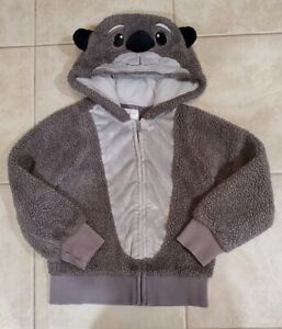 Kids DISNEY STORE Finding Dory Otter Plush Hoodie 5/6 Boy Girl Coat Jacket 