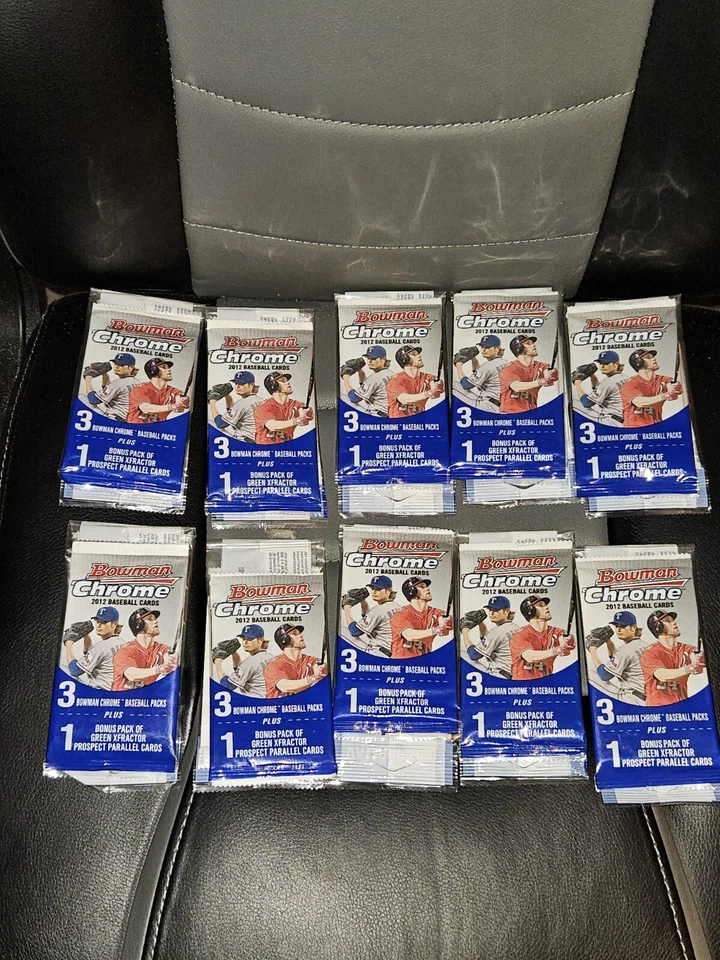 2012 Bowman Chrome 10 Value Rack Pack Lot Green Refractors Harper Machado - Image 1 of 1