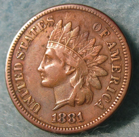 1881 Indian Head Penny Small Cent United States Coin #243 Cover