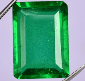 14.13 Cts Emerald Color Doublet Quartz Octagon Cut 18x13 mm Loose Gemstone - Picture 1 of 5