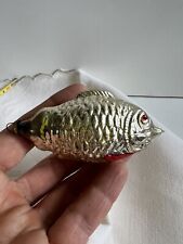 Vintage Handblown Fish Ornament Made Japan Silver Glass Christmas
