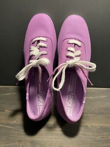 KEDS Size 8.5 Canvas sneakers Purple White Laces