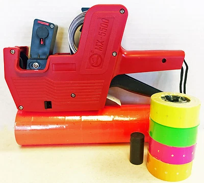 IAMLABELS.COM MX-5500 8 Digits Price Tag Gun Labeler Labeller Plus 5000 RED labels +Free Gift