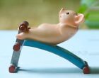 Pig Doing Sit- ups Statue Fairy Sculpture Tabletop Figurine Home Decor Gifts